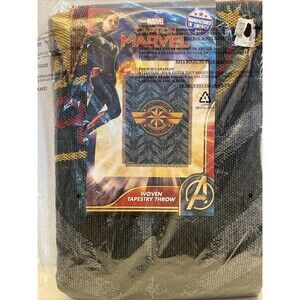 Captain Marvel Woven 48x60 Throw Tapestry NWT